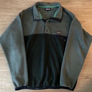 Patagonia Synchilla Fleece Pullover Large T Snap ColorBlock Alliance Patch Green